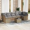 VidaXL 8-Piece Garden Sofa Set with Cushions Beige Poly Rattan 3345280