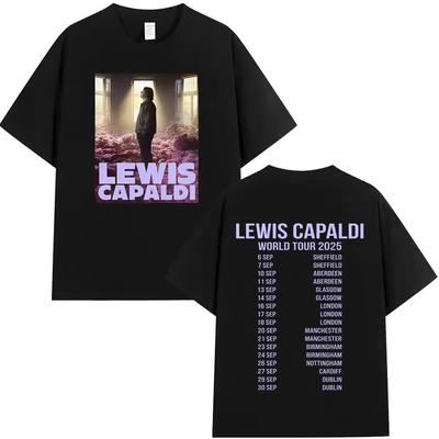 Heißer Verkauf Lewis C-Capaldi Welttournee 2025 Hipster Herren T-Shirts Gothic Übergroß Baumwolle Komfort Hip Hop Kurzarm T-Shirts Unisex
