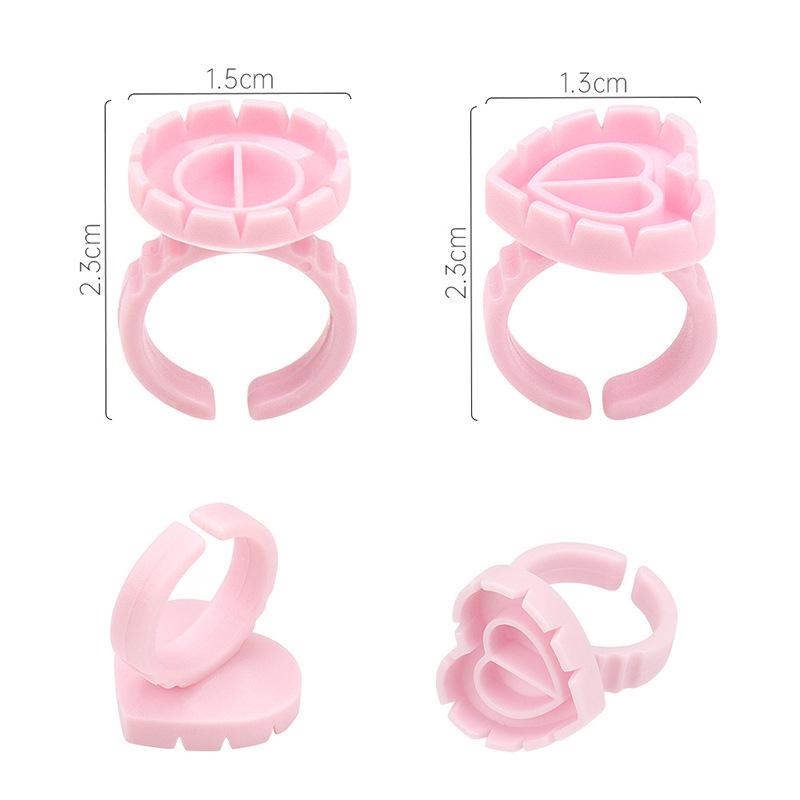 Flower-Shaped Eyelash Extension Glue Ring Cup with Blooming Sponge