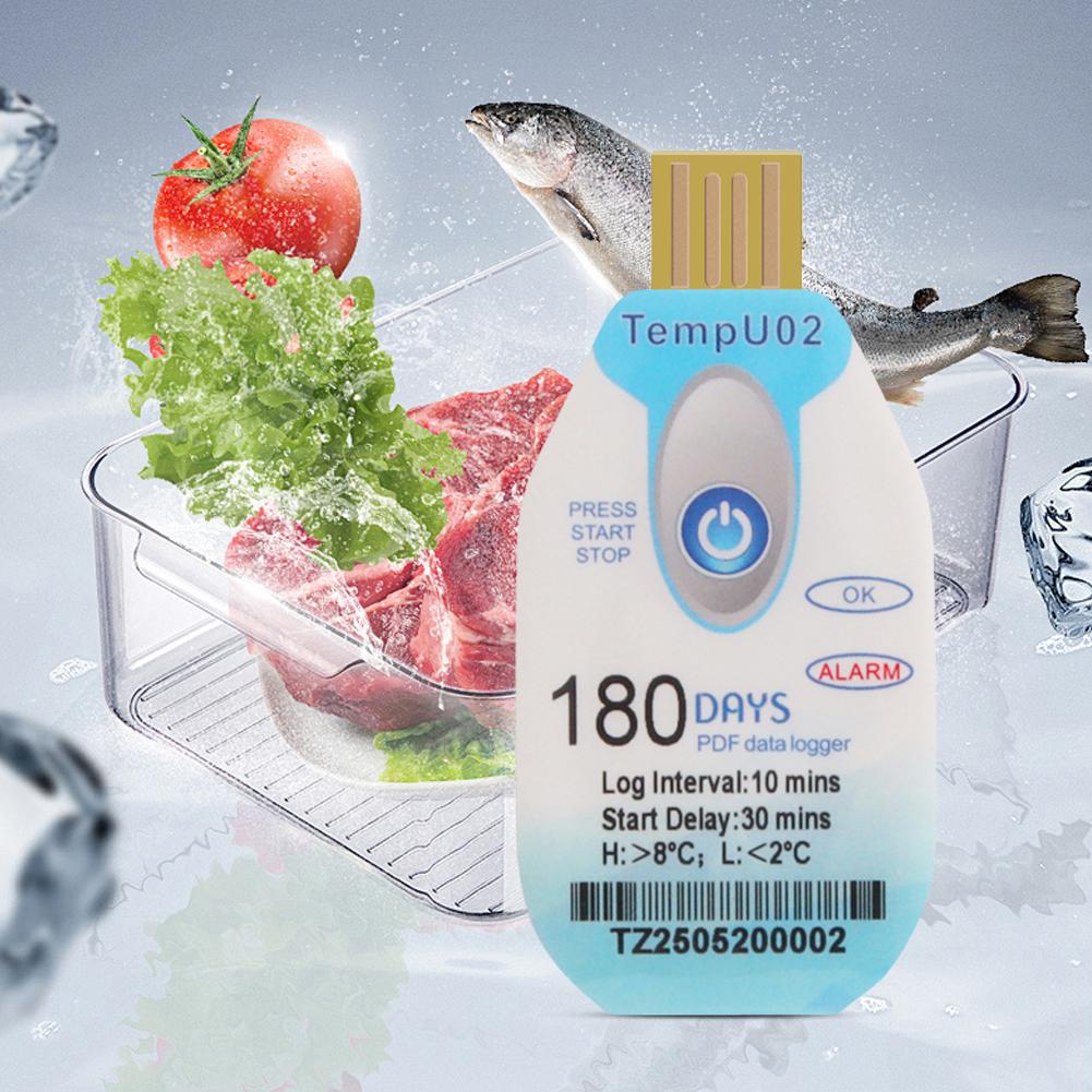 Temperature Data Logger USB Temp Record 18000 Data Capacity Temp Recorder Disposable Thermometer Logger for Cold Chain Fresh Tag