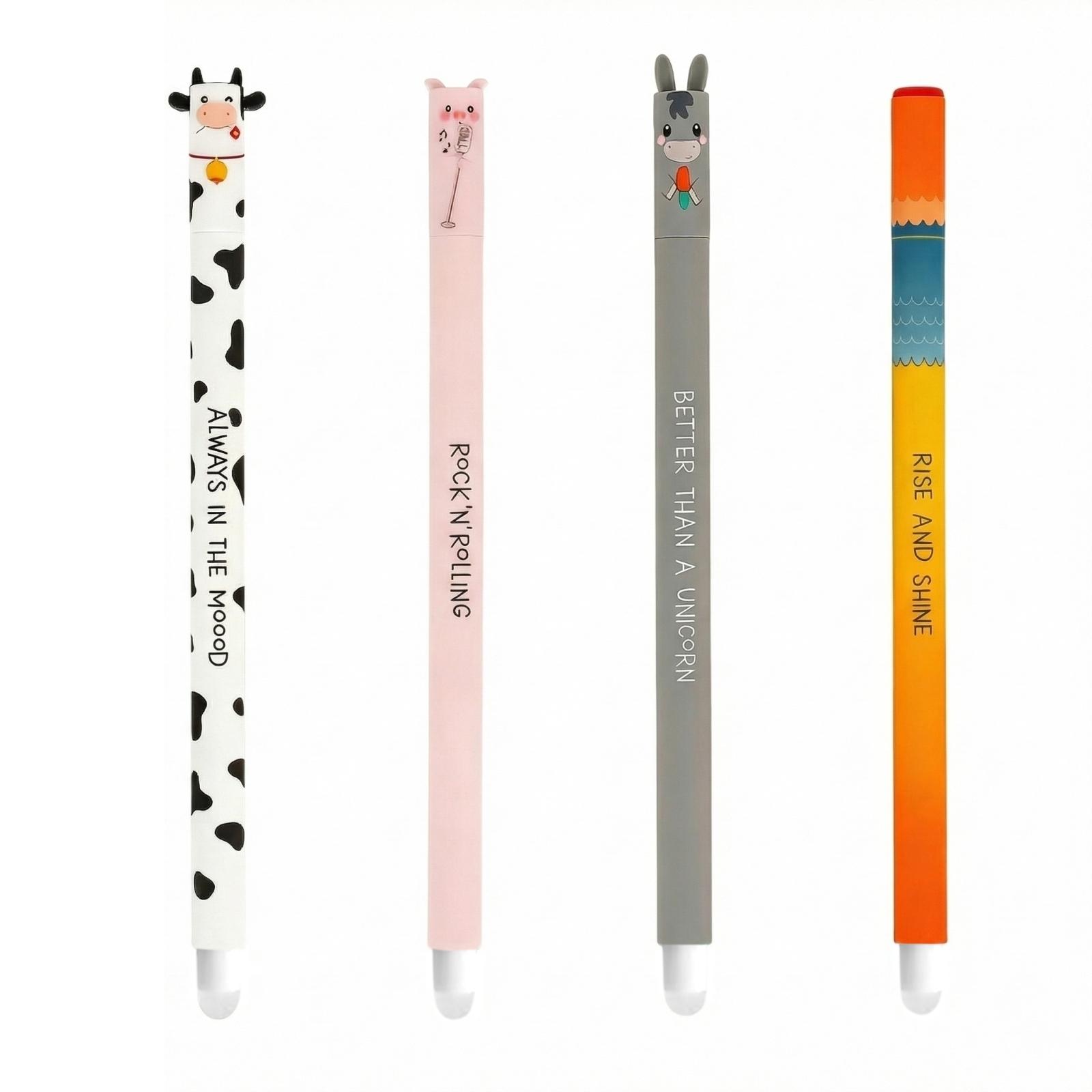 

Erasable Gel Pens, Animal Pattern Erasable Pens For Kids Learning And Writing 4ml One Size