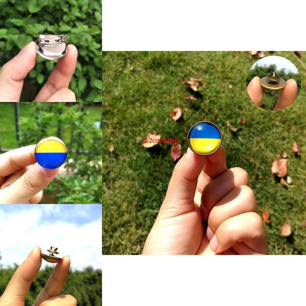 Unisex Metal Pin Badge With Ukraine Flag Design
