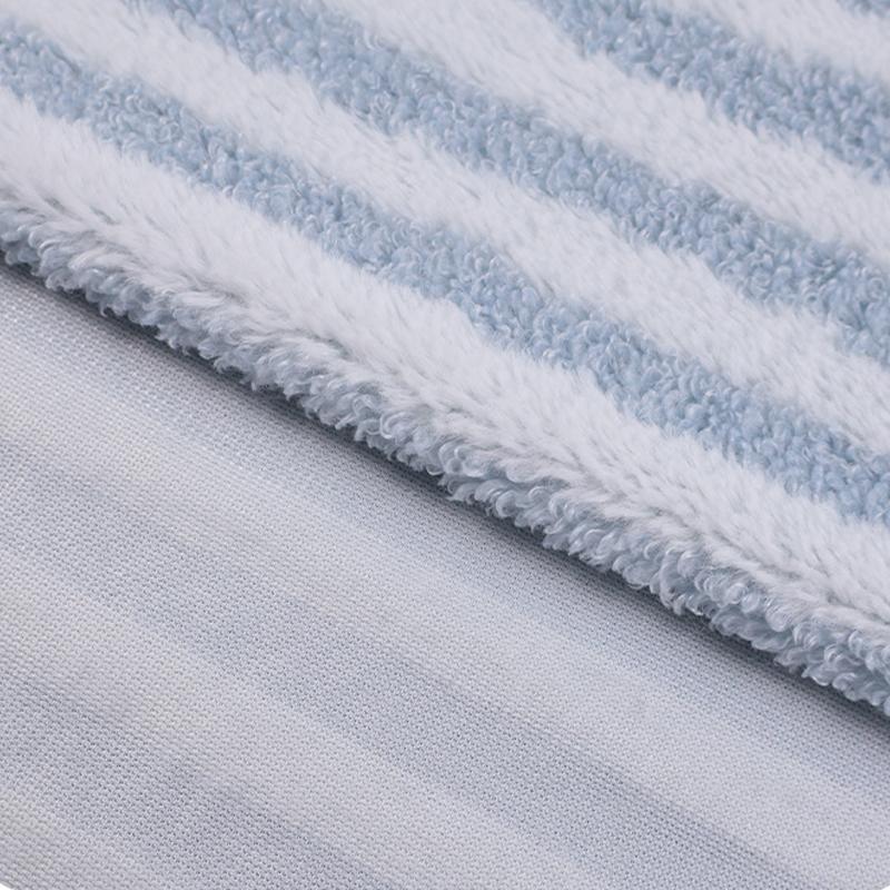 Kış Pijama, Ev Giysileri, Evcil Hayvan Yatakları, Bebekler İçin 0.5m/1m/2m Çizgili Tavşan Kürklü ve Kuzu Yünlü Kumaş El Yapımı Dikişlikler