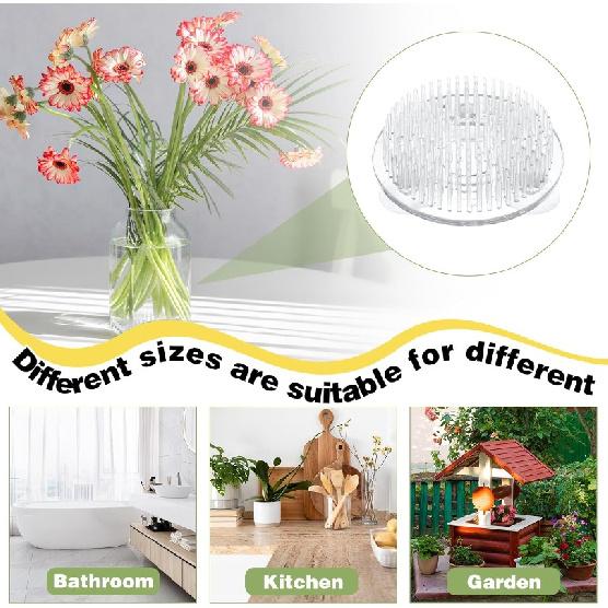Round Ikebana Stem Holder Suction Cup Transparent Flower Arrangement Base Flower Fixing Bracket Vases Floral Fixed Base Holder Cup Holders 5
