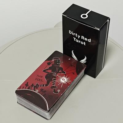 Baraja de Tarot Rojo Sucio 10.3*6cm 78 Cartas de Tarot Canaliza la Energía a través de Trazos Audaces y Contrastes Llamativos