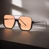 Large Square Frame Double-Beam Sunglasses: New European & American Fashion, Street Style Influencer