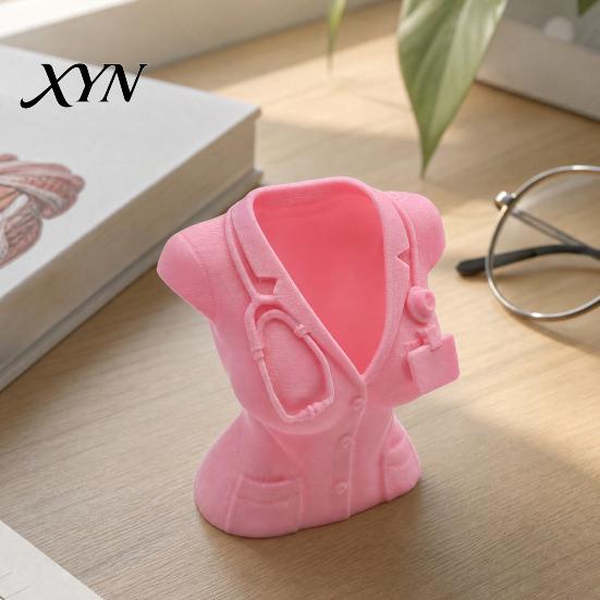 Medical Staff Gift Nurse Uniform Pen Holder, 3D Printed Theme Desk Organizer for Doctor Holder Pens Makeup Brushes Small Stationery, Decorative Female