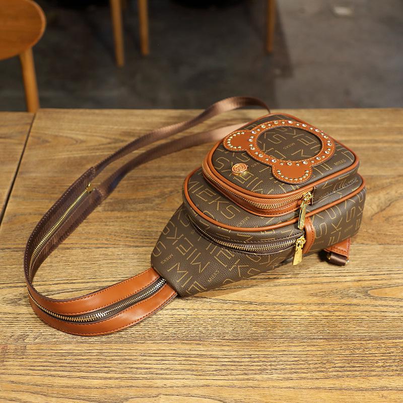 2024 Women's Retro Print Cross-Body Small Chest & Shoulder Bag