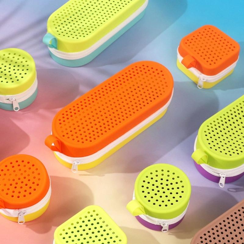 Silicone Swim Goggles Case With Ventilation Hole Sunglasses Bag For Diving Surfing And Beach Vacation Storage