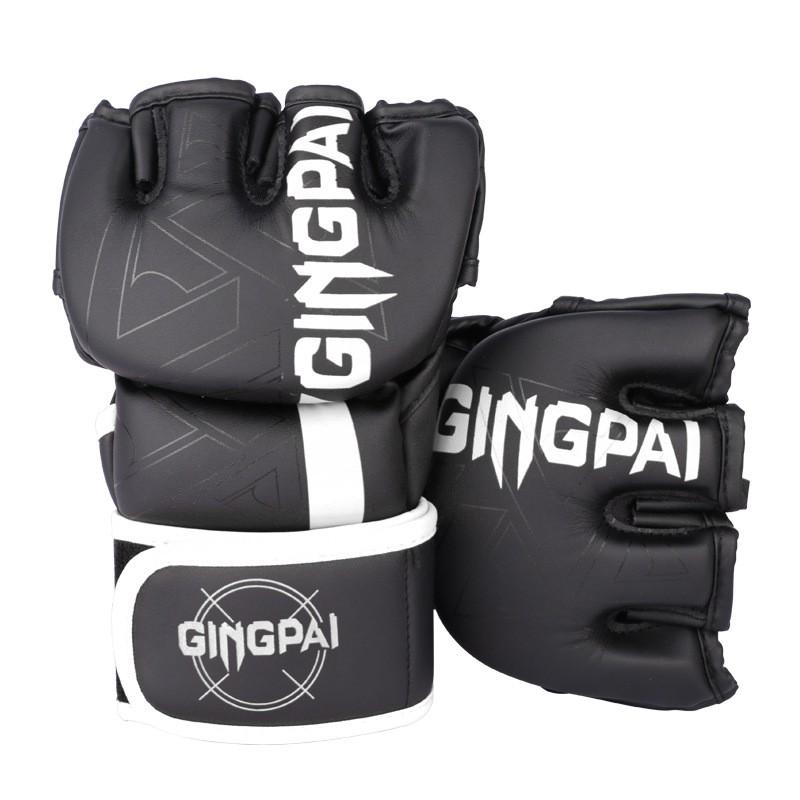 Halbfinger-Boxhandschuhe MMA Training Schlagpolster Sparring Atmungsaktiv PU Erwachsenen Unisex
