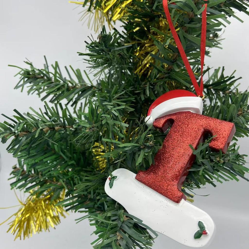 Chic 26 Letter Resin Alphabet Ornaments For Christmas Tree Unique Holiday Decor