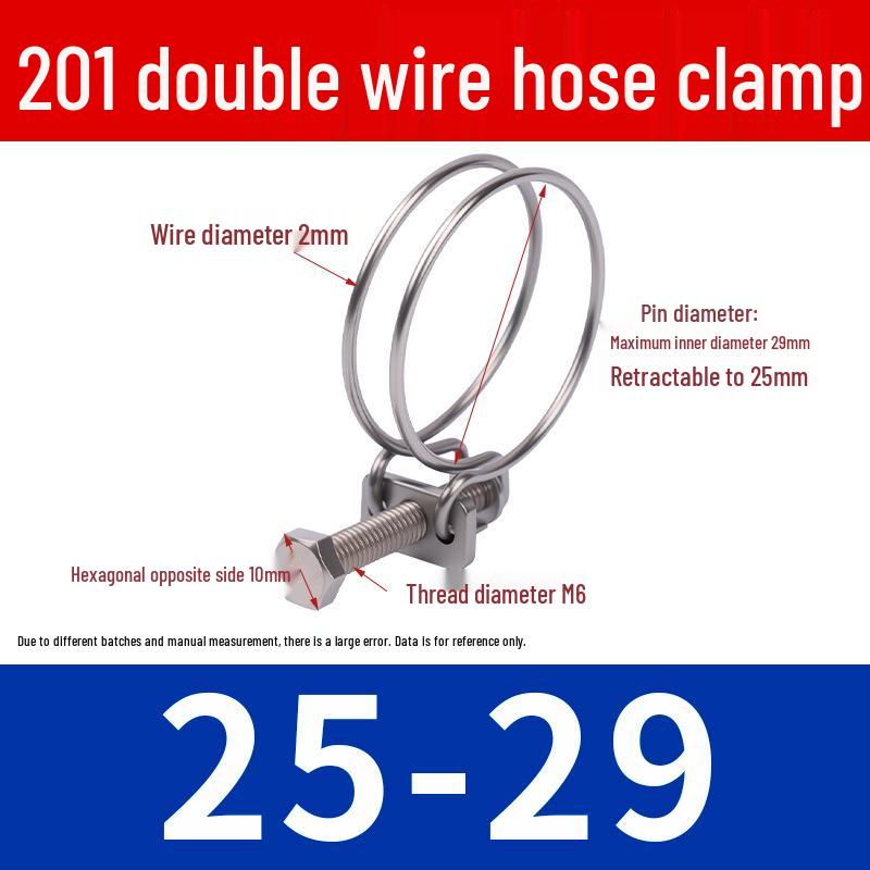 Doppeldraht-Schlauchschelle aus Edelstahl für Feuer-, Wasser-, Gasleitungen - Verdickt