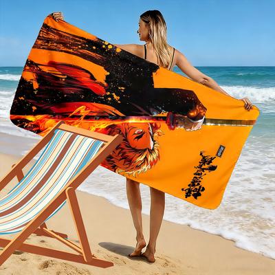 Flaming Sword Warrior Towel A Must-have Beach Towel for Beach Travel