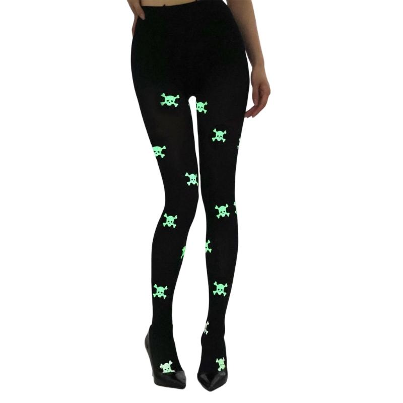 Fashion Glow In The Dark Hosiery With Elastic Waistband Halloween Pantyhose Perfect For Evening Event And Daily Use