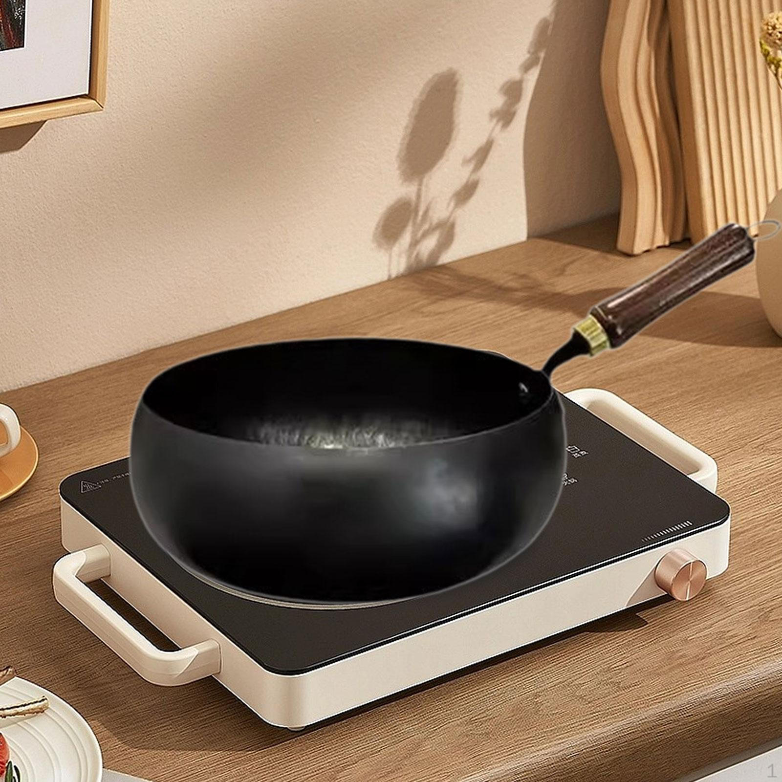 

Сковорода Wok Китайская сковорода для кипячения с антипригарным покрытием Индукционная плита Посуда для жарки без покрытия Универсальная 28cm