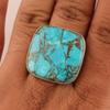 Bohemian Inlaid Imitation Turquoise Women's Ring Vintage CopperColor Geometry Daily Wear Party Jewelry Anniversary Gift