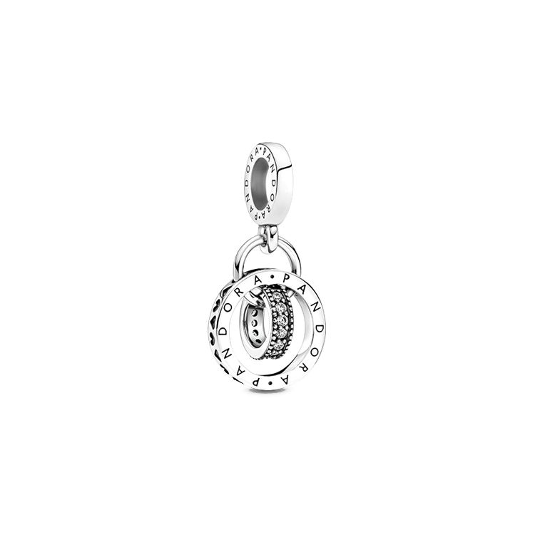 Pandora Logo Round Ring Pendant Women jewelry 799490C01 Silver,F