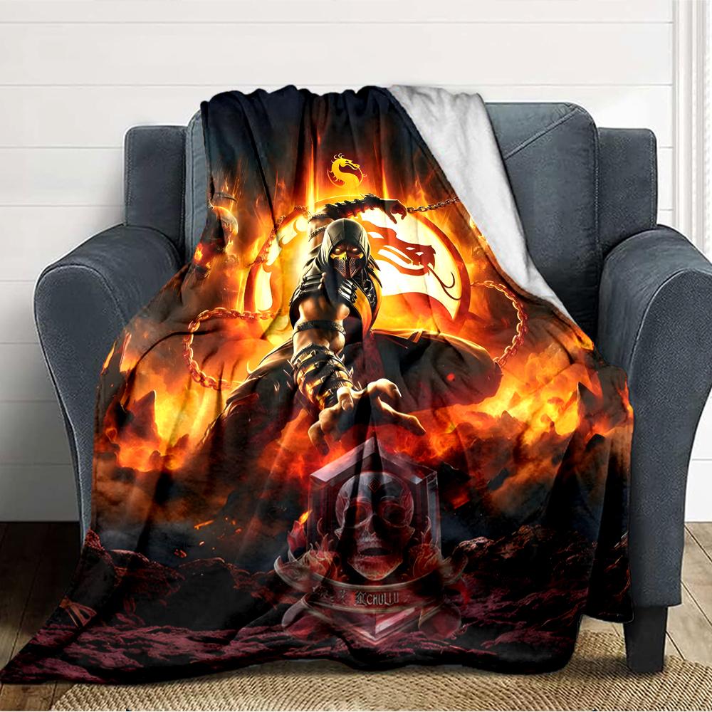 1pc Mortal Kombat4 Blanket, Gift, for Men and Women, Soft Blanket, Good for Sofa Bed Couch Travel, Lightweight Flannel Blanket