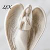 Modern Home Interior Accents Praying Angel Statue, Abstract Guardian Figurine, Religious Prayer Decor Sculpture for Mantel Church Indoor Memorial