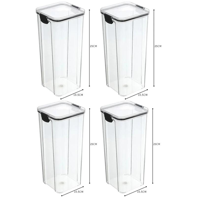 High Quality Sealed Jar Food Storage Box Transparent Plastic Kitchen Organizer Multigrain Tank Stackable Dried Sealed Storage