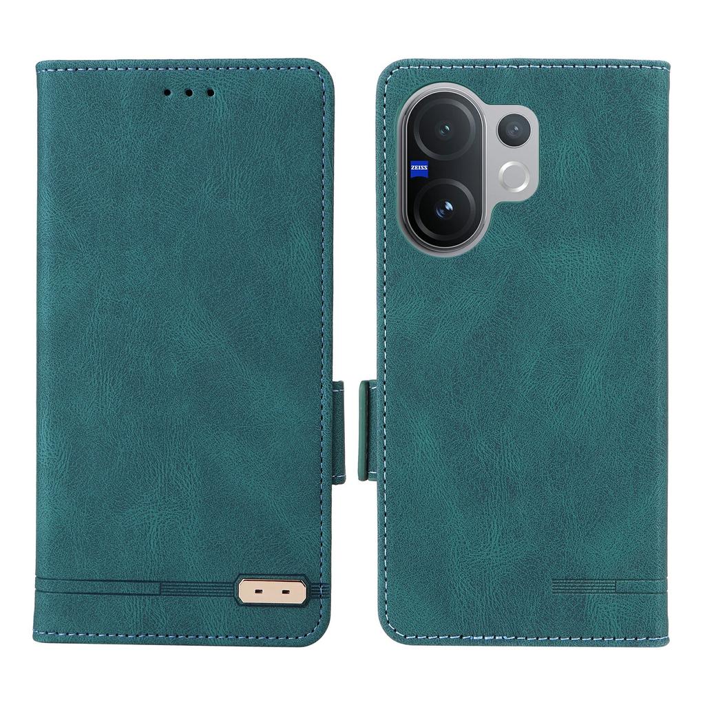 For Vivo V60 5G Case Leather Wallet Flip Phone Cover with Hardware Decor