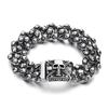 Domineering Retro Skull Men'S Titanium Steel Bracelet, Personalized Rock Punk Ghost Head Bracelet Accessories