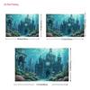 2D Underwater Ancient Building with Fish Backdrop Cloth for Kids Party