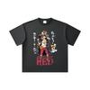 260 GSM Double Yarn 32 Count 100% Cotton One Piece V79 Luffy Film Red Print Unisex Heavy Cotton T Shirt
