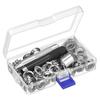 100Sets Grommet Tool Kit with Hole Punch Tool, Eyelets and Grommets for Tarps, Fabric Rings, Leather, Tents Awning Accessories