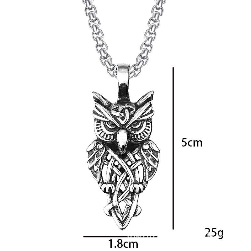 Unisex Owl Animal Pendant - Stainless Steel Chain in Titanium Steel