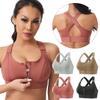 Women's High-Impact Shockproof Sports Bra with Adjustable Front Zipper, Beautiful Back Design, Plus Size