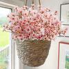 40cm Pink Artificial Cherry Blossom Flower Silk Peach Flowers Fake Plants Arrangement for DIY Garden Home Wedding Party Decor