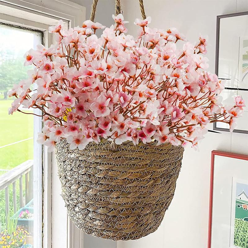 40cm Pink Artificial Cherry Blossom Flower Silk Peach Flowers Fake Plants Arrangement for DIY Garden Home Wedding Party Decor