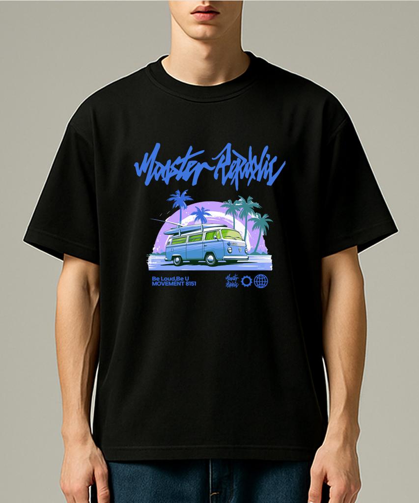 MONSTER REPUBLIC Tropical Blue T-Shirt Black_8151