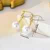 Luxury Pearl Earrings for Women Gold/Silver Plated Round CZ Dangle Earrings 12mm Pearl Bridal Wedding Daily Wear Jewelry