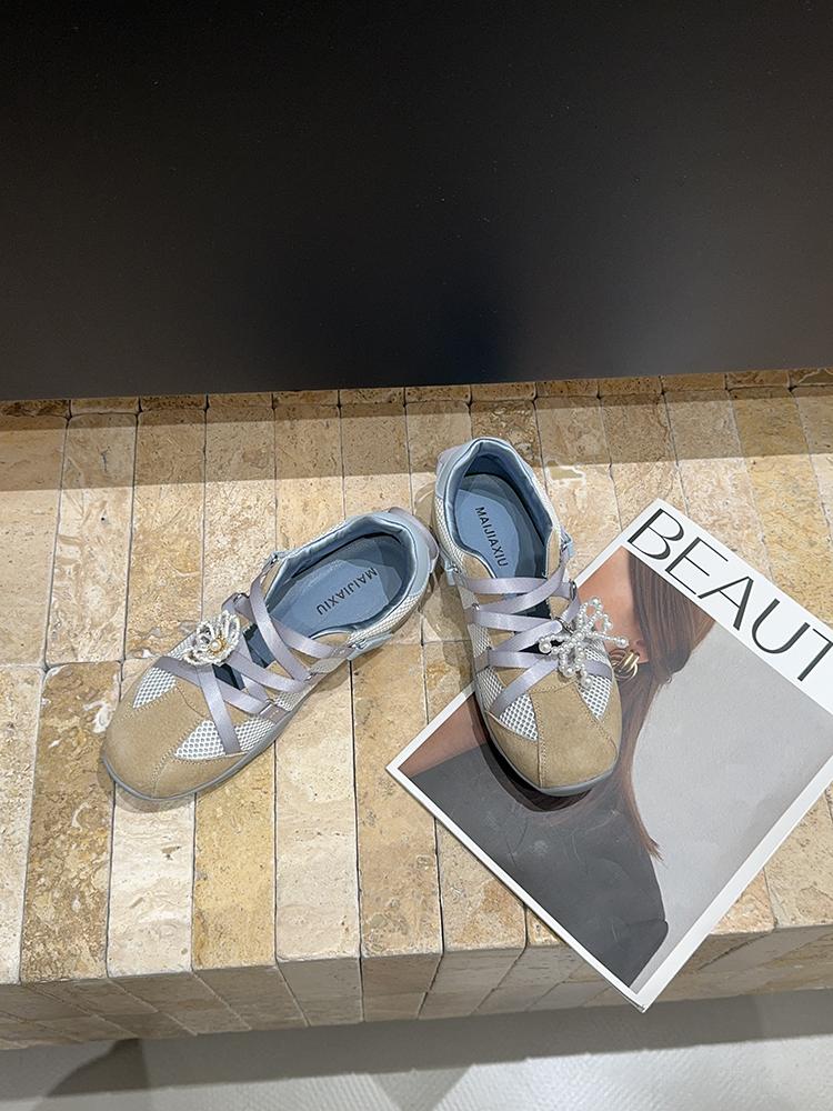 Women's Breathable Slip-On Flats Mary Jane Parker Round Shallow Cut Casual Sports Shoes For Women Outdoor High Quality Fashion