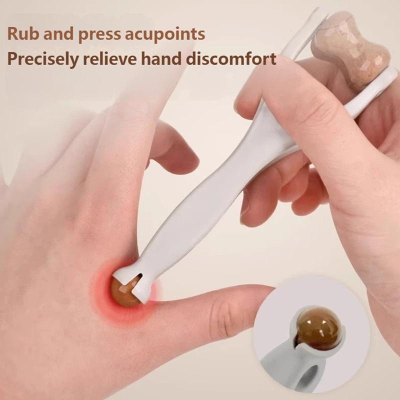 Natural Wood Hand Massage Tool for Carpal Tunnel Relief Acupressures Finger Roller Multipurpose Hand Massage Device