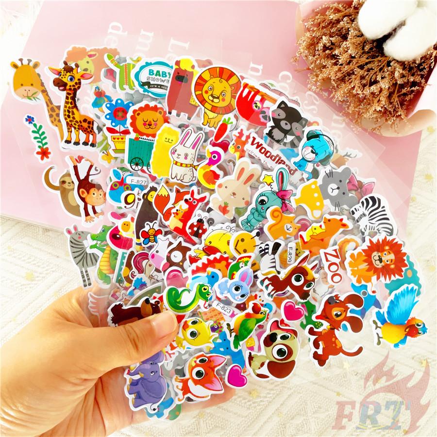 12Sheets/set Zoo Animals  Rewards Sticker Puffy Bubble Toys Stickers