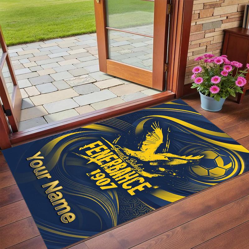 Crystal Velvet Rug Custom Name Text, Soft Non Slip Floor Mat Home DecorFenerbahçe FC