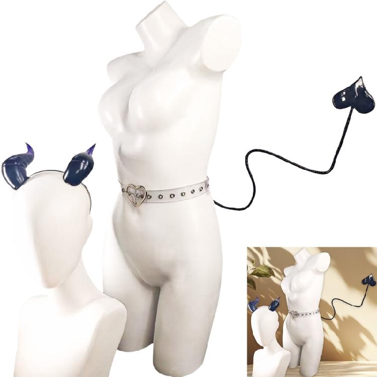 Adults Devil Costumes Set Accessories with Devil Horn Headband Demons Tail for Sex Play Halloween Cosplay Party Props