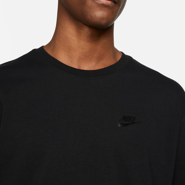Nike Sportswear Solid Logo Crew Neck Short Sleeve T-Shirt Men Tops Black DM6586-010