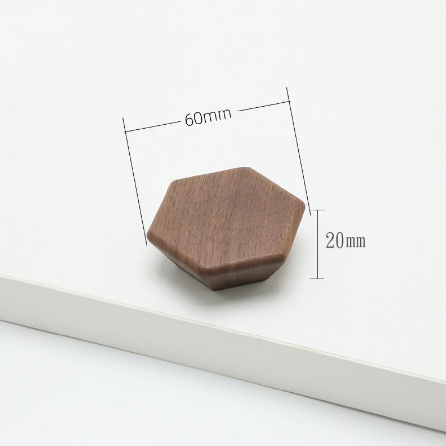Wooden Handle Hexagon Square Round Drawer Knob Cupboard Closet Knobs Kitchen Cabinet Door Handle Furniture Decoration Wood Knobs
