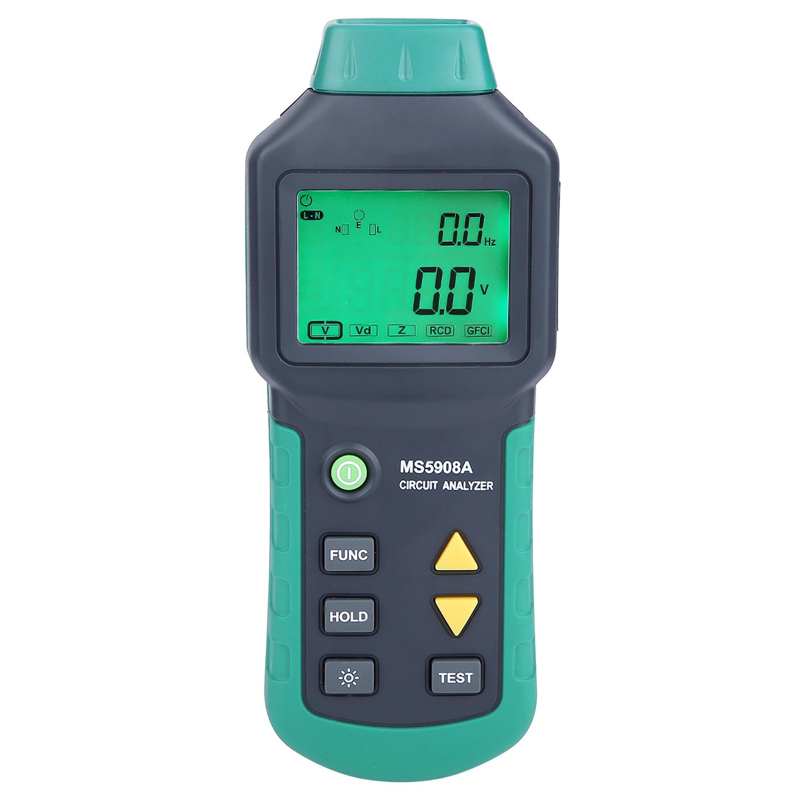 

MASTECH MS5908A РК-аналізатор ланцюга з РК-дисплеєм з тестером напруги GFCI RCD AC100