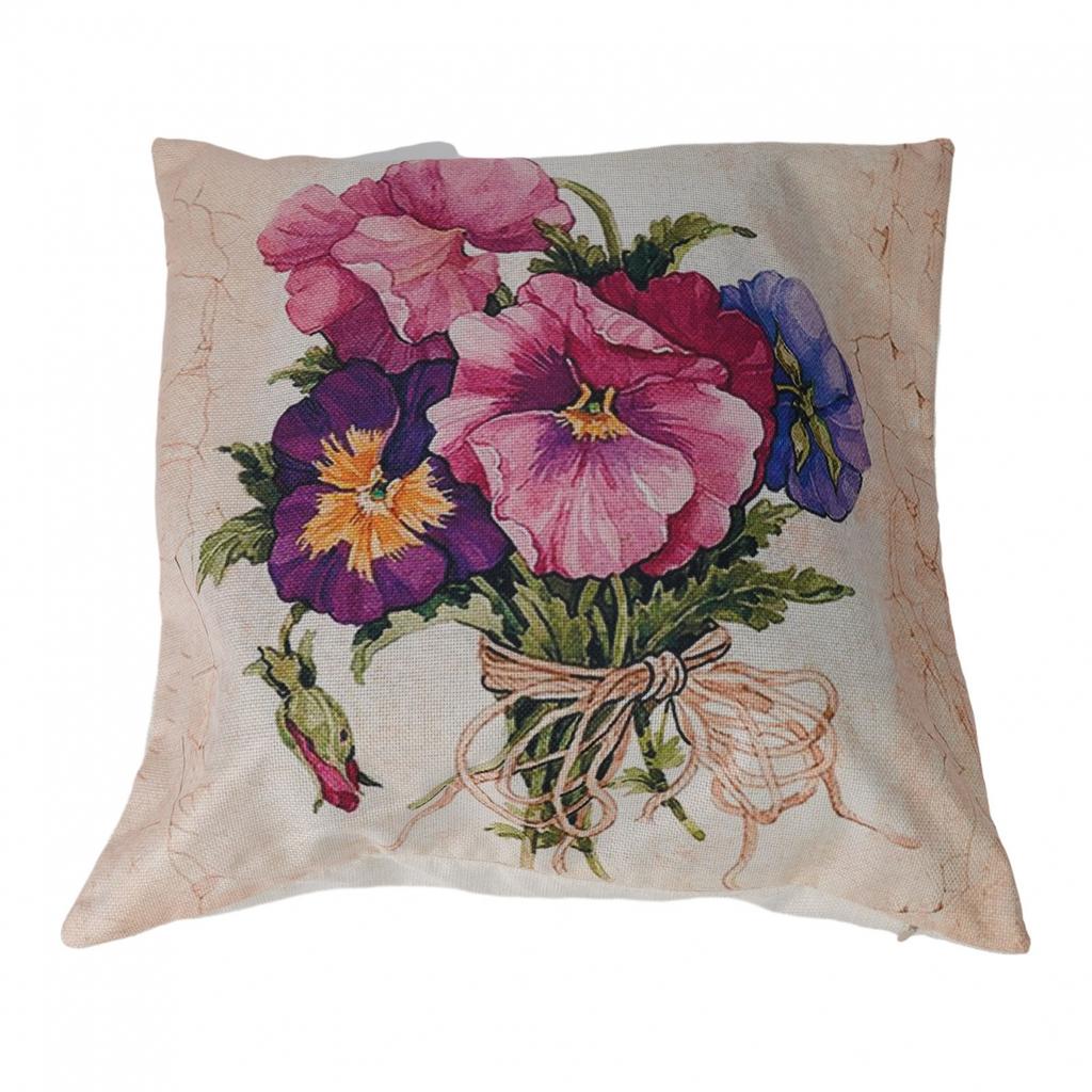 Elegant Nordic Flowers Cushion Cover Made of Cotton Linen for Home Decors