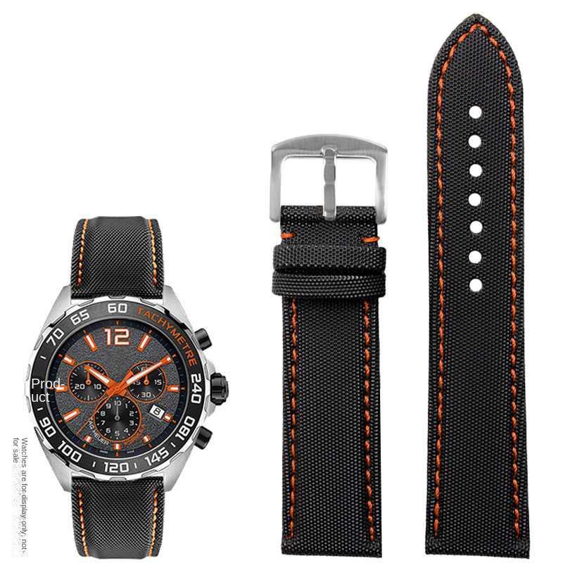 20mm 21mm 22mm 23mm Nylon Leather Bottom Watchband for Mido Helmsman M021 M005 M038 Tudor Seiko Waterproof Watch Strap