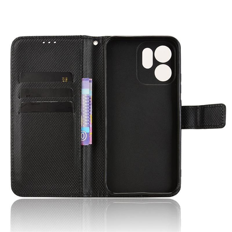 For OPPO Reno 14F 5G Luxury Flip Diamond Pattern lanyard Business Wallet Case Leather for OPPO Reno 14F 5G Phone Case