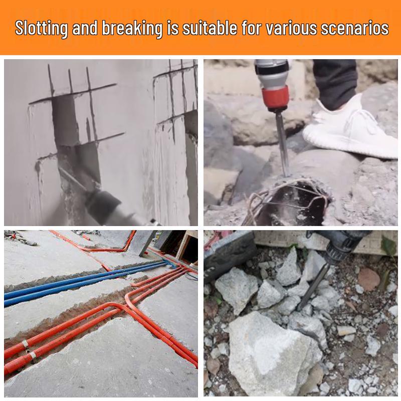 Square Shank Four-Flute Alloy Chisel Drill Bit for Concrete & Cement