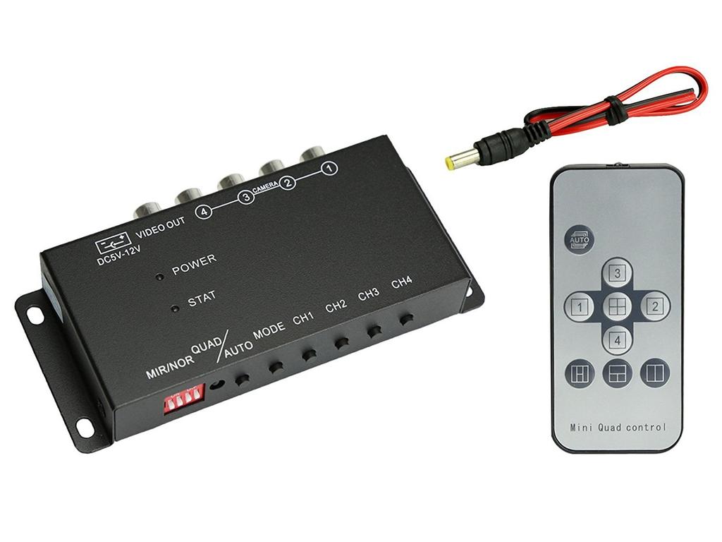 TKS Car Video 4 Splitter, 4 Split Display, 3 Split Display, Modular and Mirror