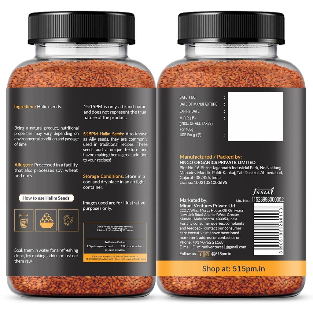 5:15PM Halim-Samen zum Rohverzehr Gartenkressesamen 400 g X Packung à 2 Stück Hygienisch verpackt zum Kochen Backen Smoothies