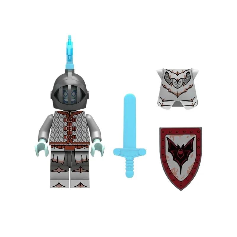1/4Pcs Medieval Knight Falcon Soldiers Mini Building Blocks Toy Set Ancient Castle Crow Black Eagle Red Lion Dark Knight Figures